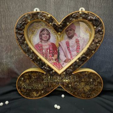 infinity heart wedding varmala preservation frame - front view