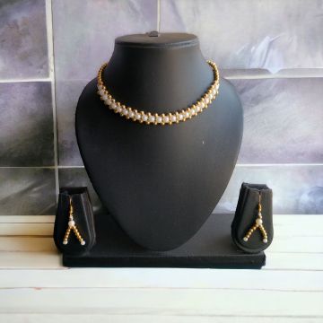 Beaded Necklace Set for Women - Off-white