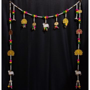 Lotus & Pichwai Cow Toran with Door Side Hangings