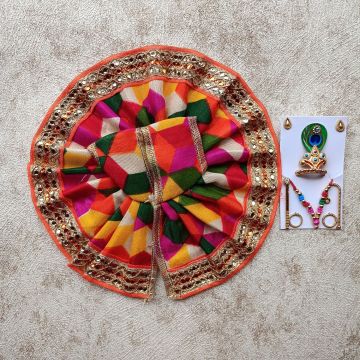 Multicolor Laddu Gopal Dress 4 Number with Jewellery