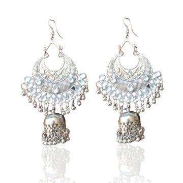 silver chandbali earrings for women
