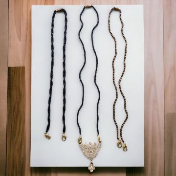 Fancy Stone Mangalsutra Short with 2 Mangalsutra Chains