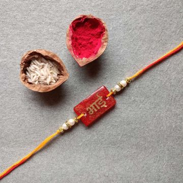 Resin Rakhi for Brother - Red