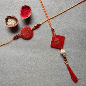 red resin rakhi for bhaiya bhaiya