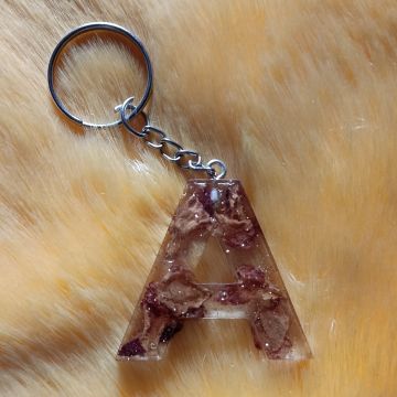 resin keychain letter a