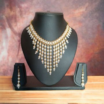 waterfall pearl necklace set