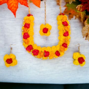 artificial flower jewellery set for haldi