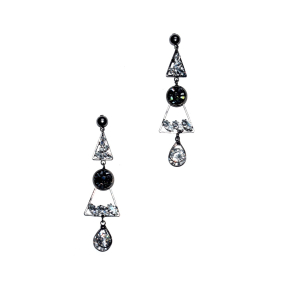 Silver Diamond Dangler Earrings for Girls 