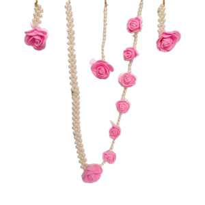 Beaded Chain Style Flower Necklace Set for Women & Girls