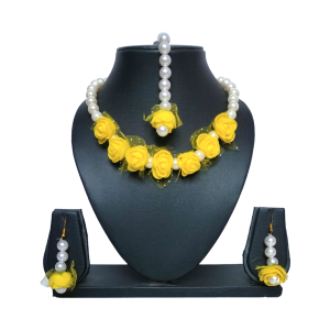 Choker Style Flower Jewellery Set for Haldi / Mehandi 