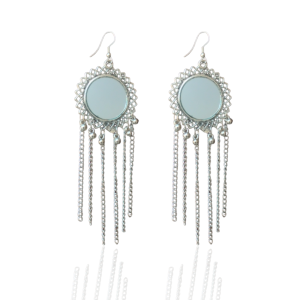 Silver Mirror Earrings | Dangler earrings