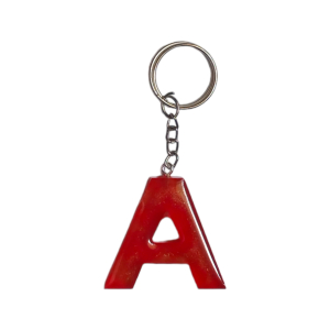 Letter Resin Keychain - Red - Single Piece
