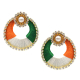 Tricolor Round Stud Earrings - Independence Day Special