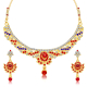 Sukkhi Gold Plated Choker Necklace Set | Red & Blue