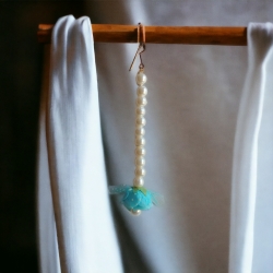 floral maangtika - blue